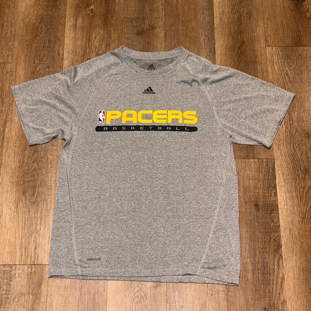 Adidas Indiana Pacers NBA Basketball Climalite Shirt Mens Medium Gray Heather